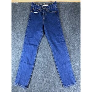 Levi's Wedgie Jeans Womens 24x28.5 Blue Denim Cotton High Rise Straight Leg